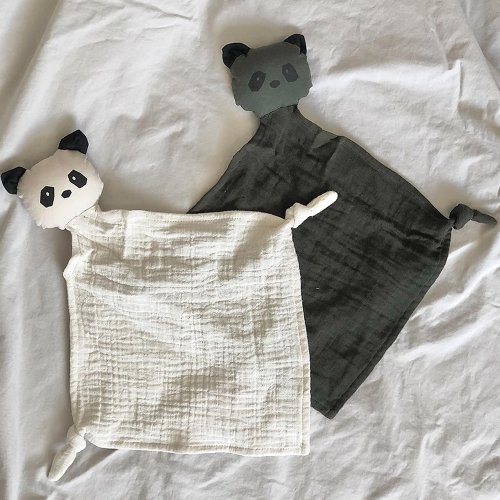 Set de 2 Mini Doudous Panda Yoko - kaki