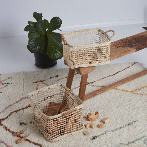 YBCCBY Lot De 2 Paniers Rangement Osier Rectangulaire, Corbeille à Pain