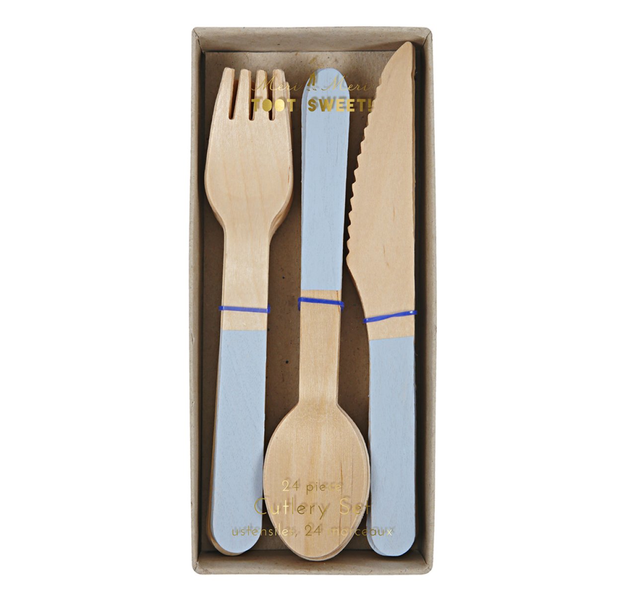 Lot De 24 Couverts Jetables En Bois De Bouleau (8 Fourchettes, 8 Couteaux, 8 Cuillères) - Longueur 16 Cm, Biodégradables - Pour Pique-nique, Fête, Mariage