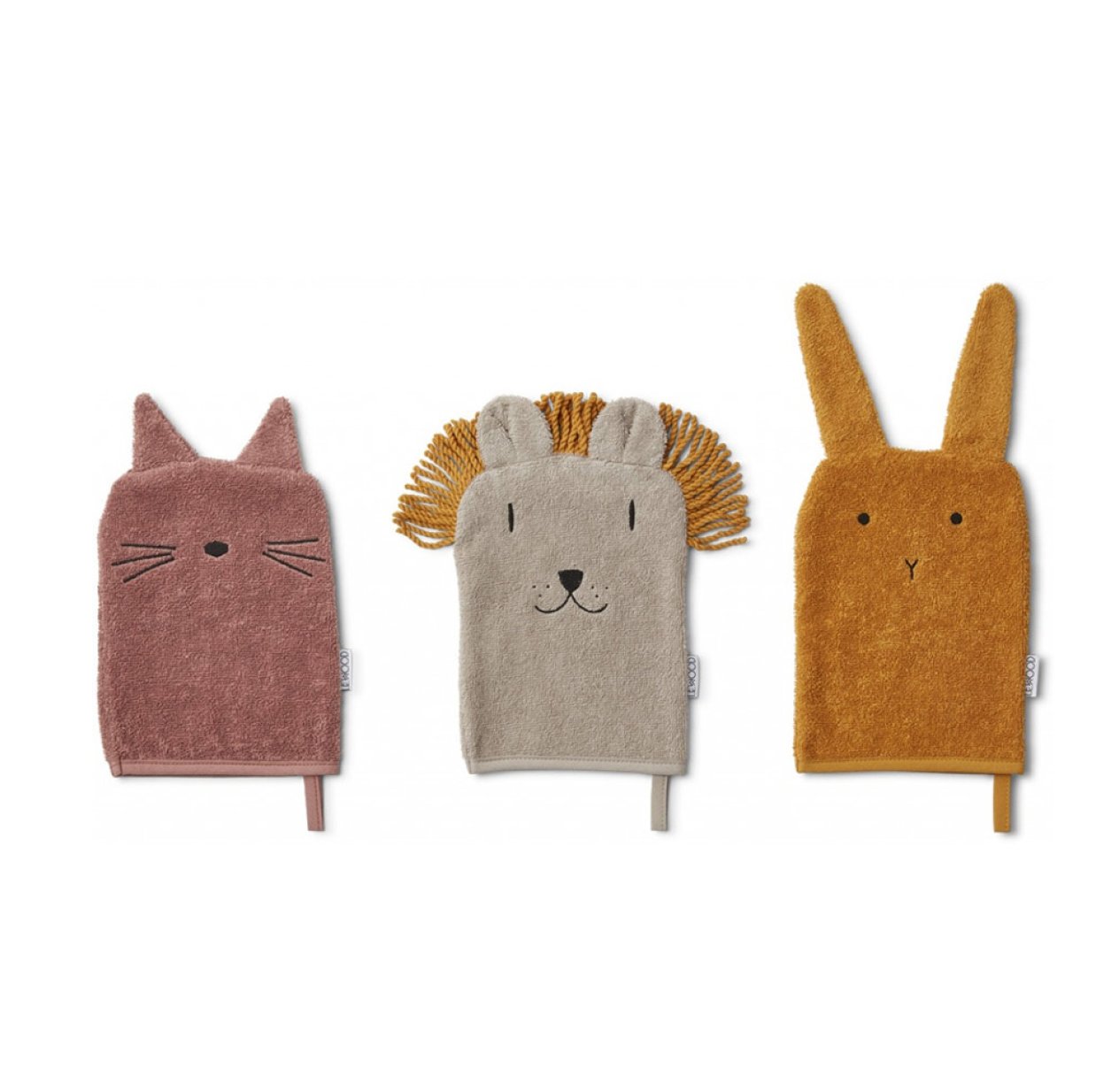 Set de 3 gants chat, lion et lapin