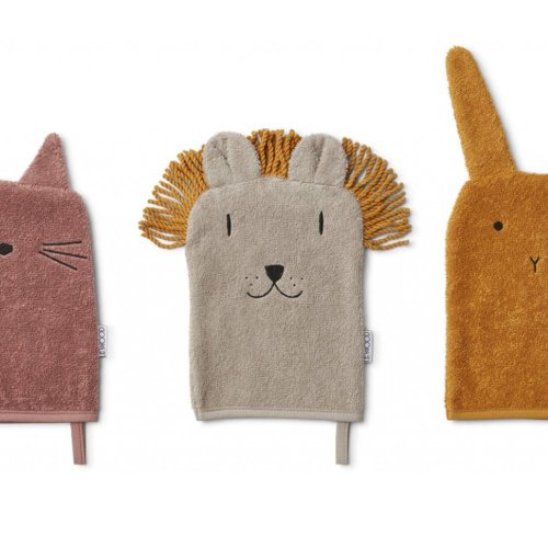 Set de 3 gants chat, lion et lapin
