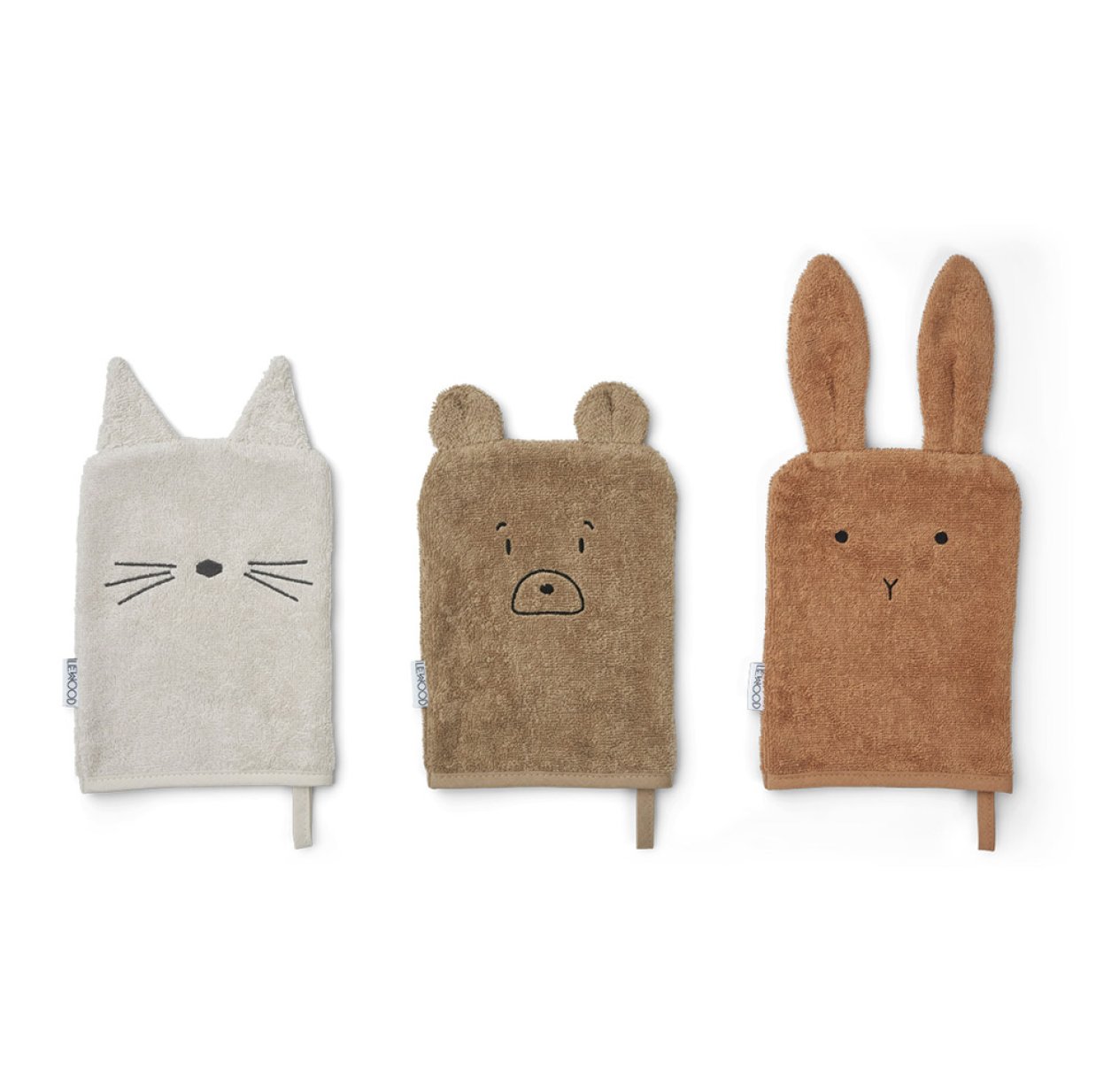 Set de 3 gants Chat, Ours et Lapin Sylvester - Beige Mix