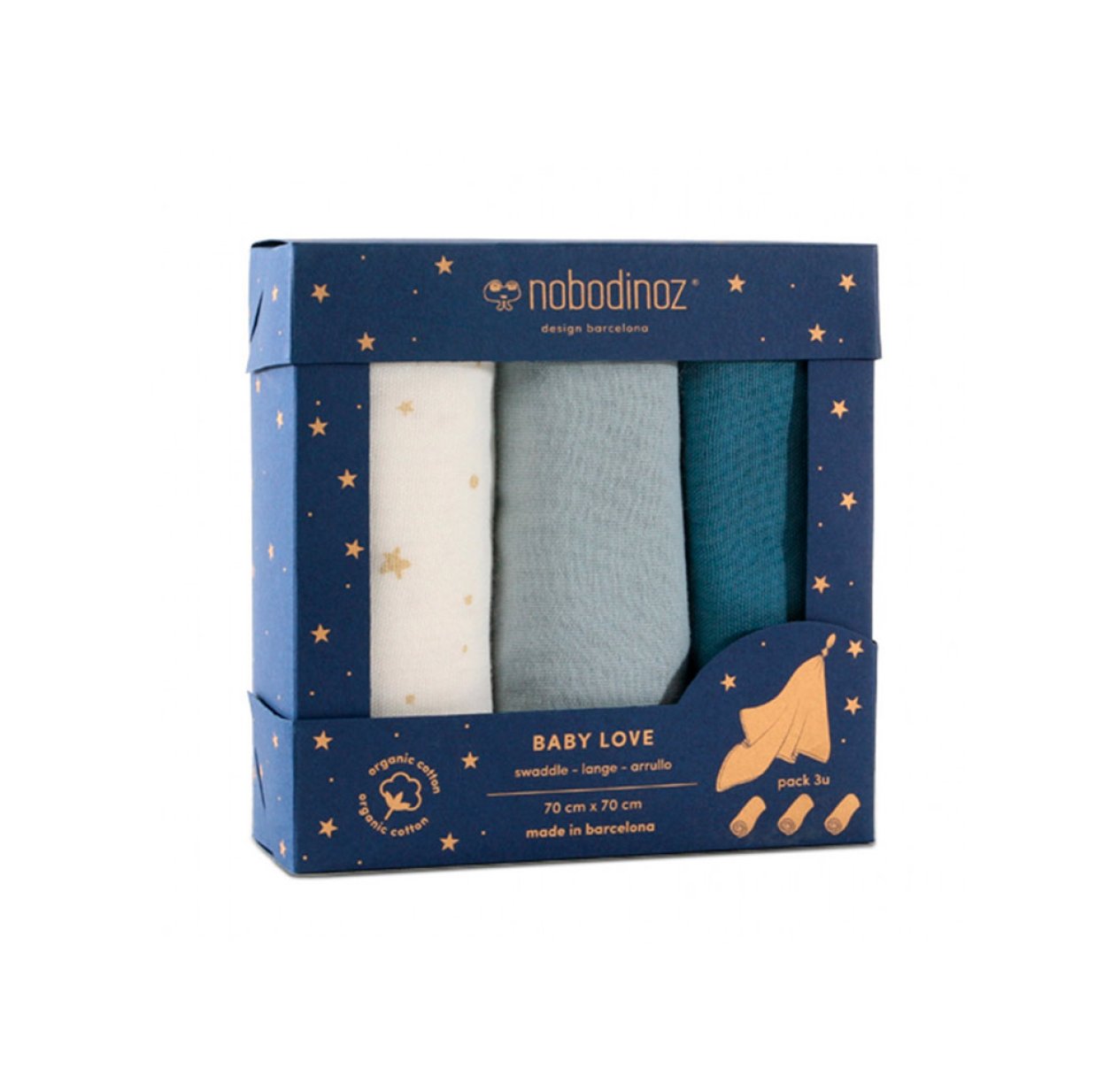 Pack 3 langes Baby Love Elements - Bleu