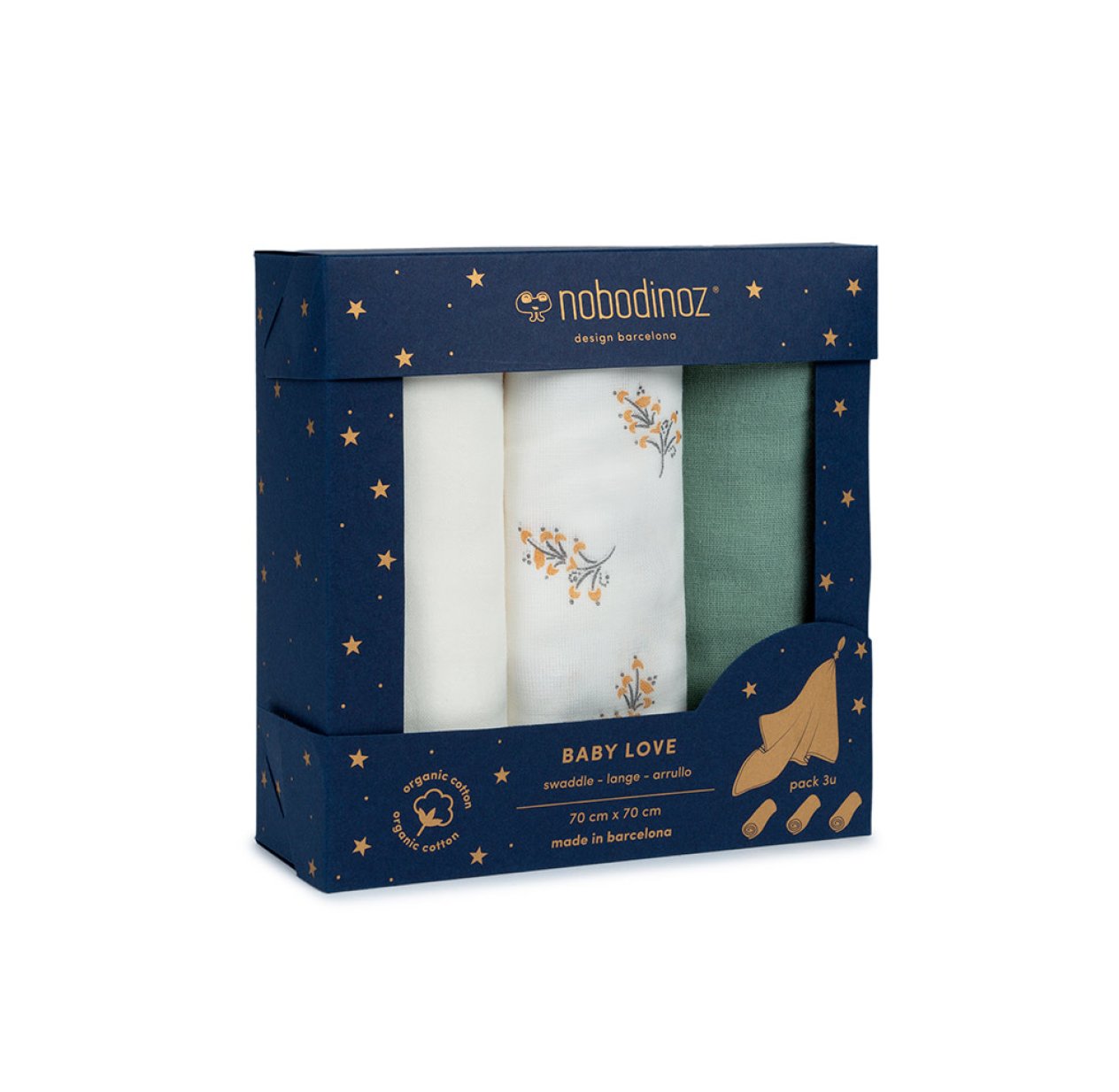 Pack 3 langes Baby Love - Flore