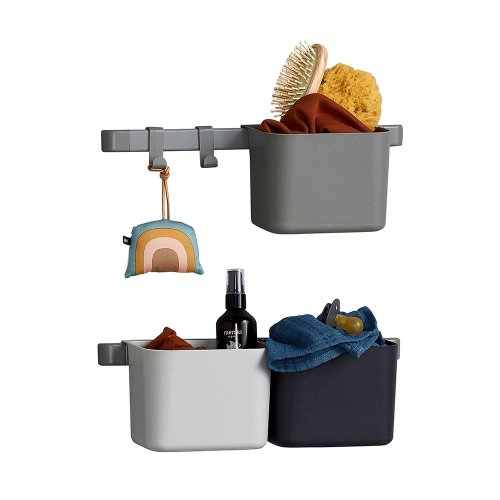 Set de 3 Organiseurs et 2 rails - Gris