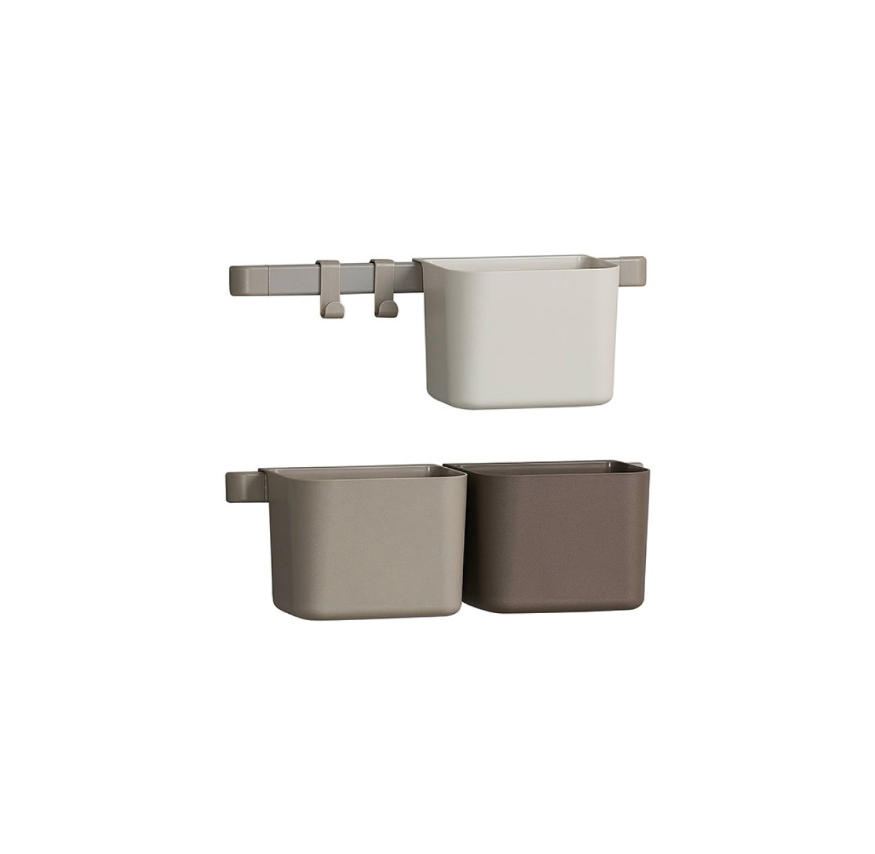 Set de 3 Organiseurs et 2 rails - Cappuccino