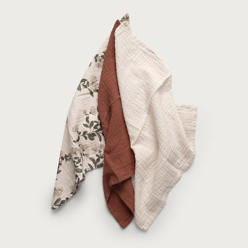 Pack de 3 Petits Langes - Chèvrefeuille