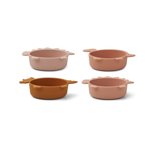 Set de 4 bols Dino Iggy - Rose mix