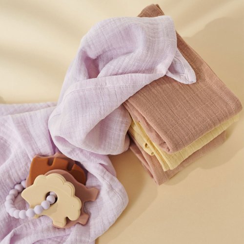 Set de 4 Langes Leon - Lavande Mix