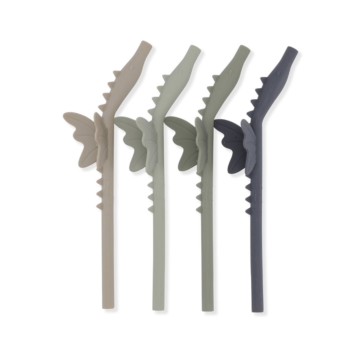 Set de 4 pailles Dragon - Vert mix