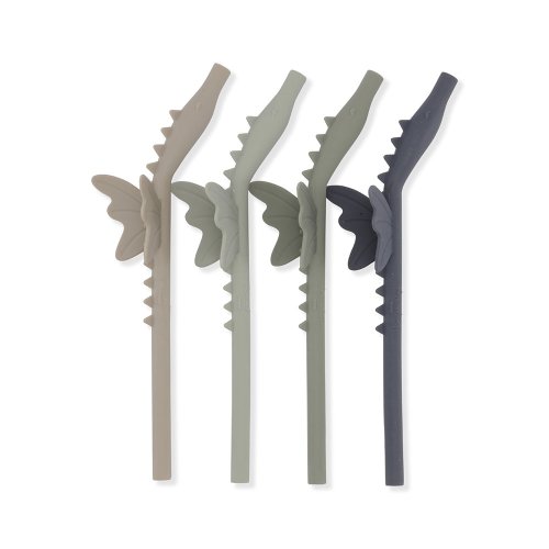 Set de 4 pailles Dragon - Vert mix