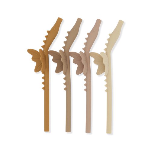 Set de 4 pailles Dragon - Rose mix