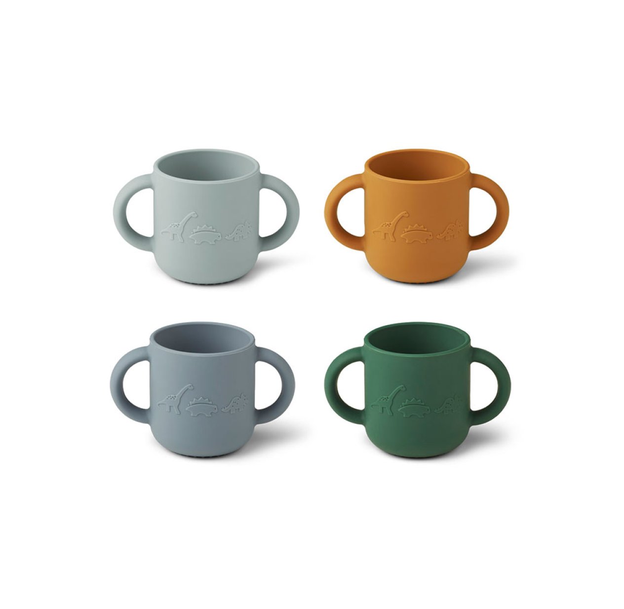 Set de 4 Tasses Dinosaure Gene - Bleu mix