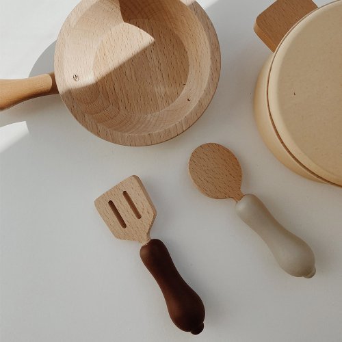 Set de Casseroles Rétro en bois