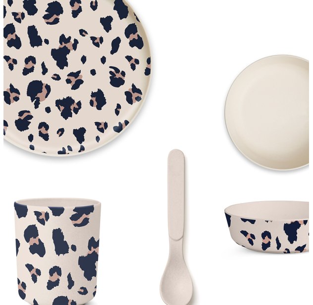 Set Premier Repas Bebe Leopard Bambou Beige Liewood Pour Chambre Enfant Les Enfants Du Design