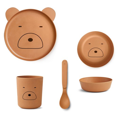 Set premier repas bébé ours Bambou - Moutarde