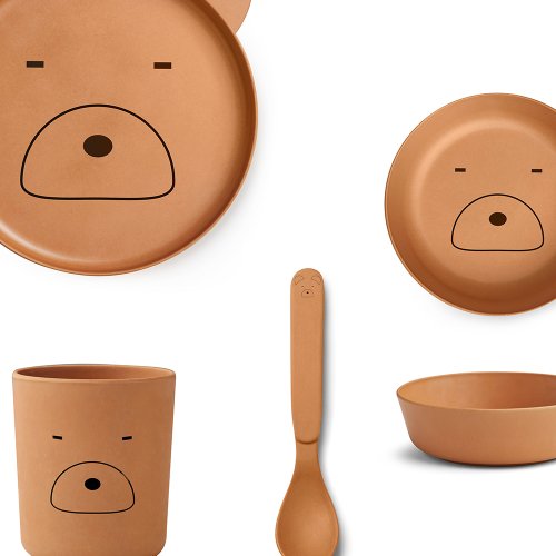 Set premier repas bébé ours Bambou - Moutarde