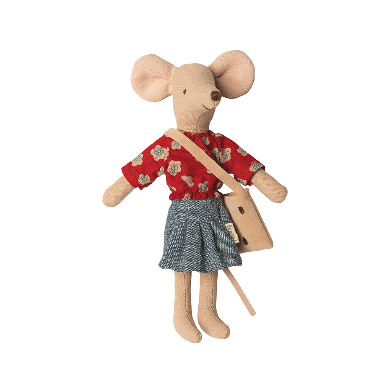 Théière Maman Souris – Céramique Bleue Peinte – Collection (état Neuf, Petits Défauts)