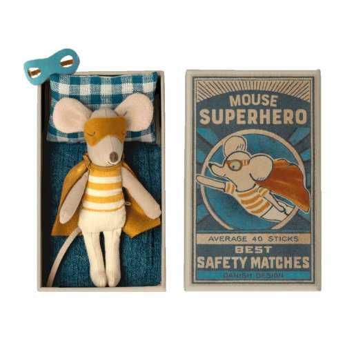 Souris Super-Héros Petit Frère dans sa boîte