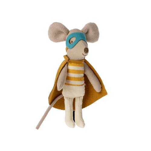 Souris Super-Héros Petit Frère dans sa boîte