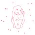 Sticker Lapin - Rose fluo
