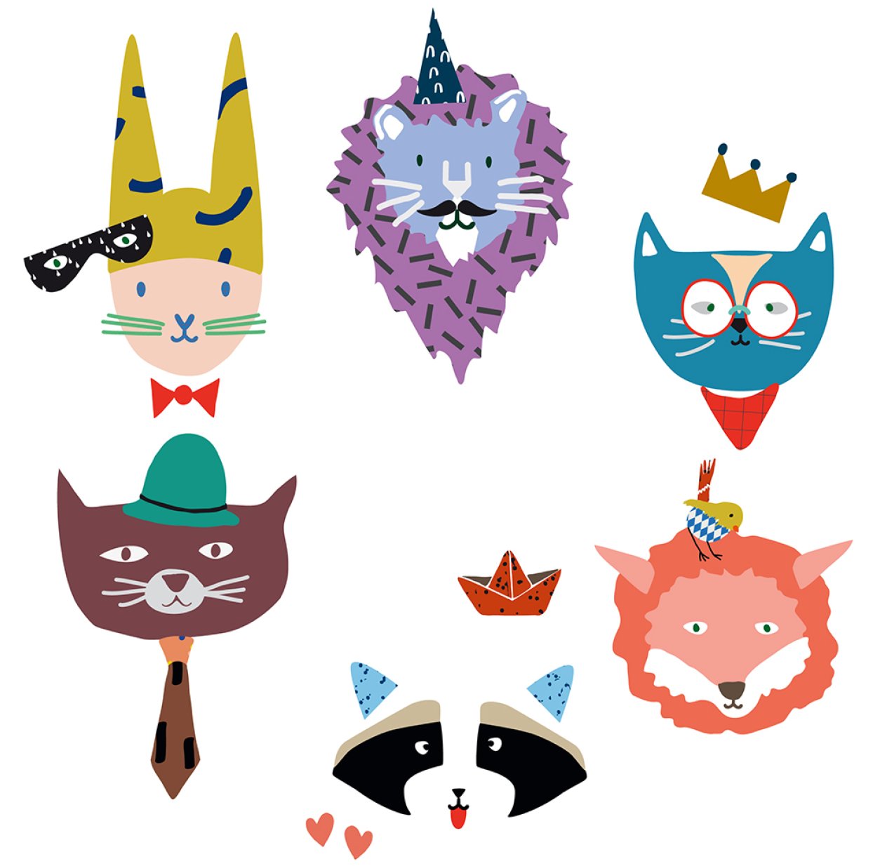 Sticker Animal Party Mimilou pour chambre enfant - Les Enfants du Design