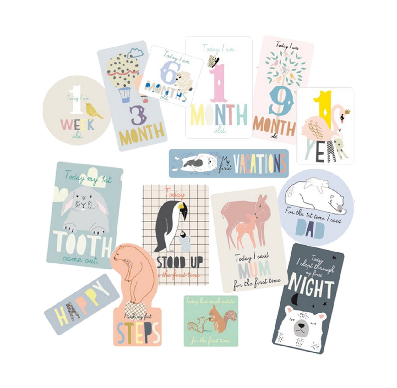 Stickers Baby Cards - Anglais
