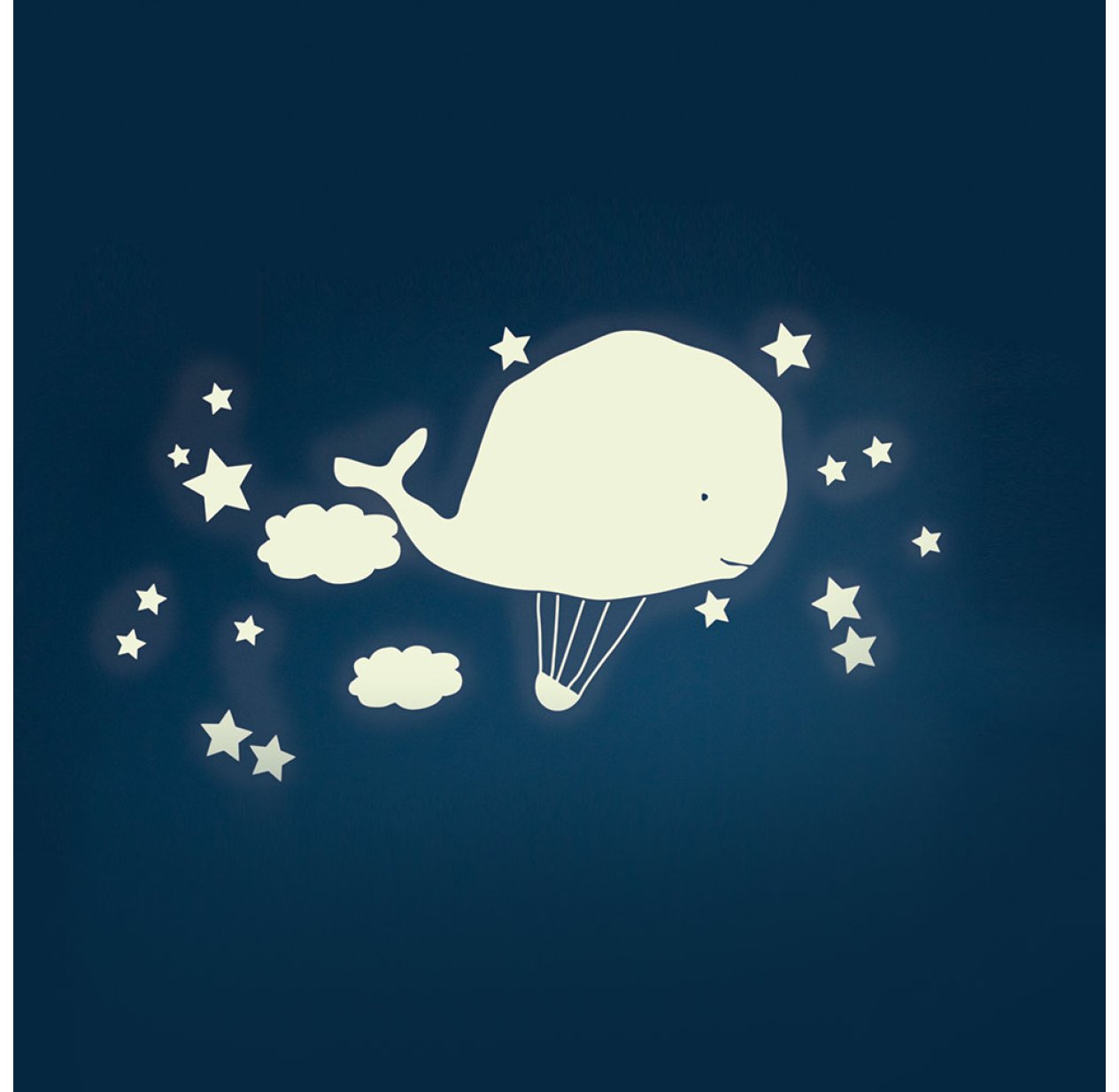 Sticker phosphorescent Baleine Montgolfière