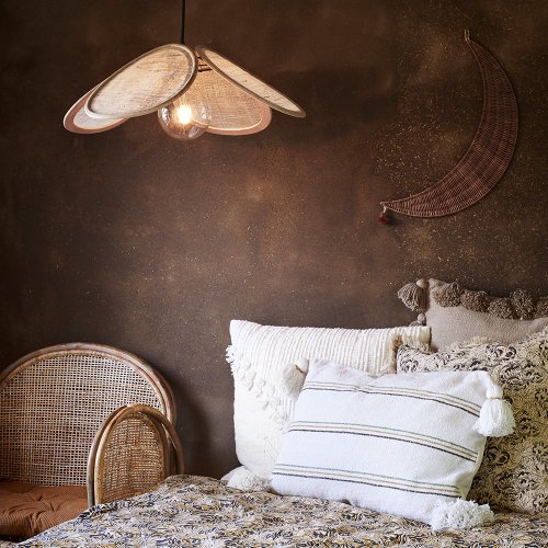 Suspension Pétale en rotin