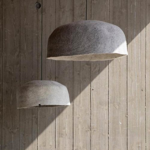 Suspension Yourte bicolore L - Pierre Clair / Naturel