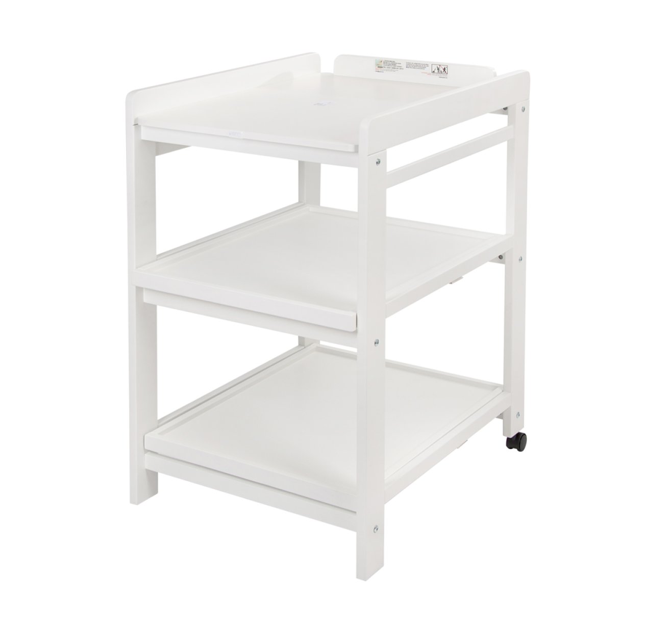 Table à langer Comfort avec roues - Blanc