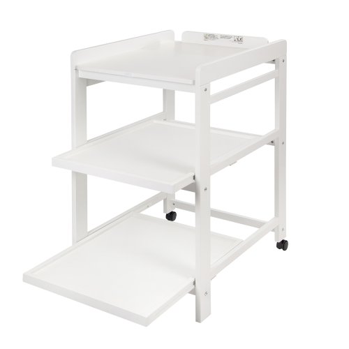 Table à langer Comfort avec roues - Blanc
