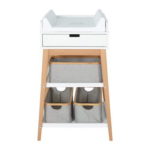 Table à langer Hip avec Tiroir - Blanc/Naturel