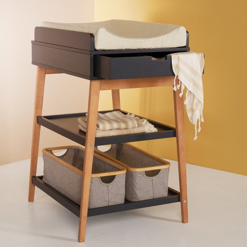 Table à langer Hip avec Tiroir - Moonshadow/Naturel