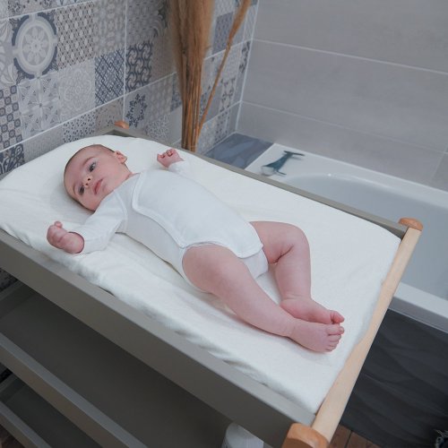 Table à langer Margot 3 plateaux - Bleu gris