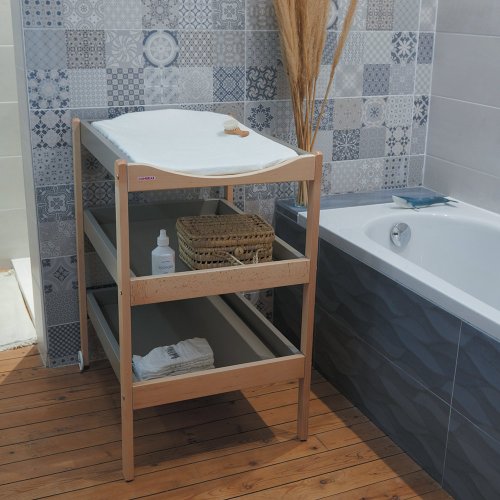 Table à langer Margot 3 plateaux - Vieux rose