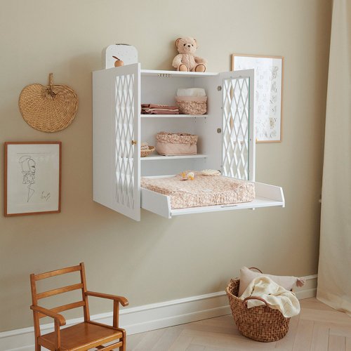 Table à langer murale Harlequin - Blanc