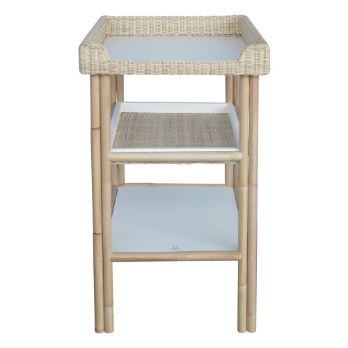 Table à langer en rotin Océania - Blanc