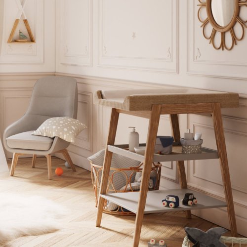 Table à langer en osier Marélia - Lune