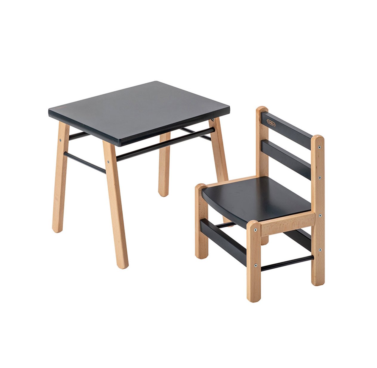 Table Gabriel et Chaise Enfant Louise - Anthracite