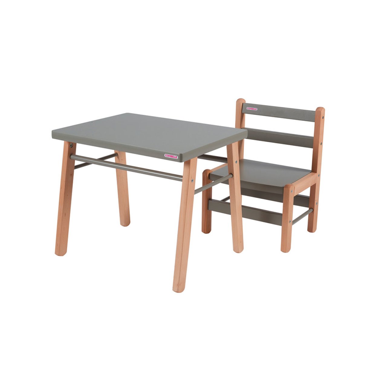 Table Gabriel et Chaise Enfant Louise - Gris