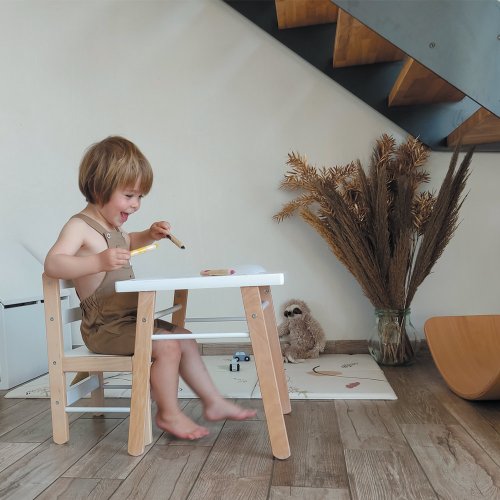 Table Gabriel et Chaise Enfant Louise - Vieux rose