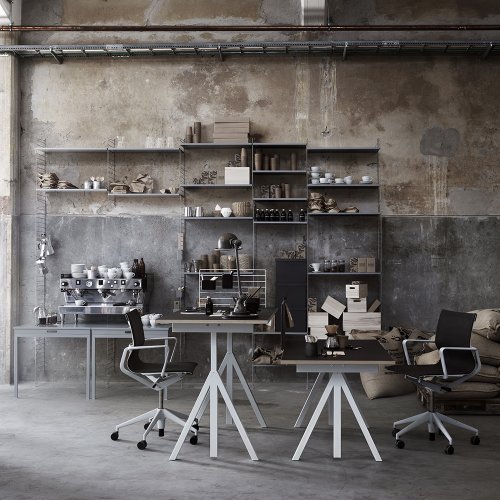 Table murale pliante - Gris