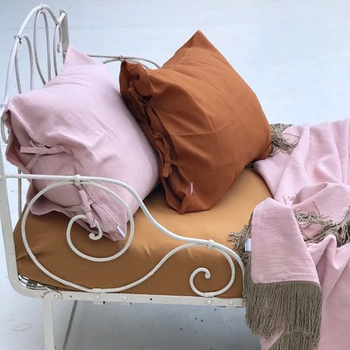 Taie d'oreiller en lin 50 x 60 - Rose pâle