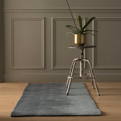 Tapis Brush 70 x 140 cm - Bleu minéral/Gris orage
