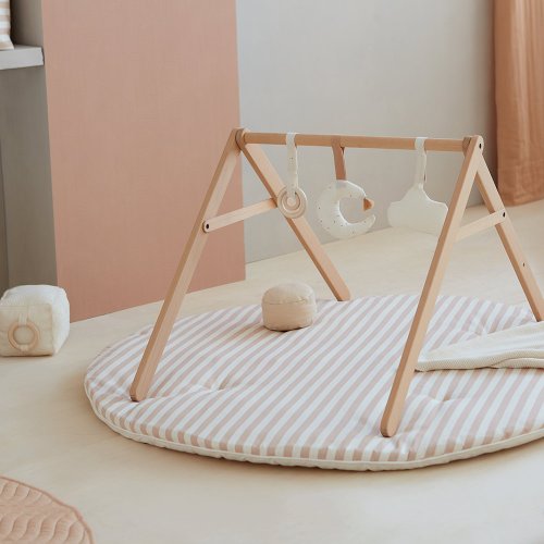 Tapis de jeux Fluffy - Taupe Stripes