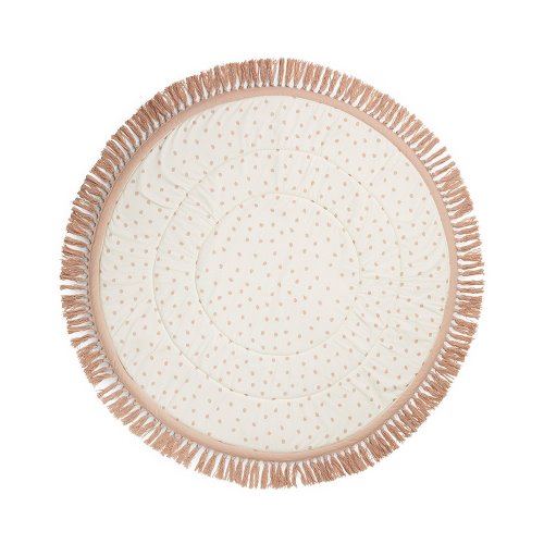 Tapis de jeux frangé - Rose poudré