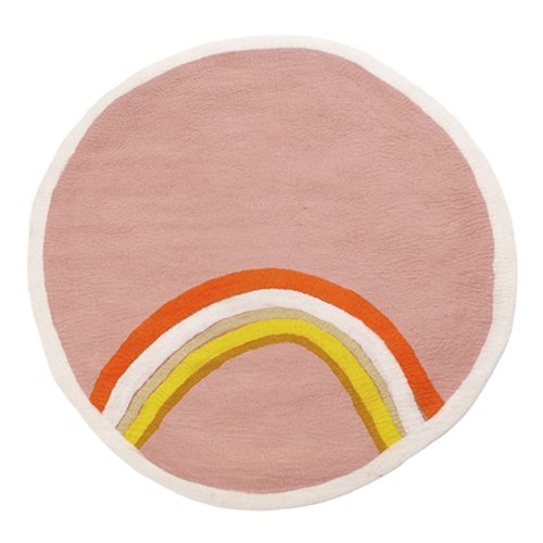 Tapis Indreni arc-en-ciel 120 cm - Naturel/Rose Quartz