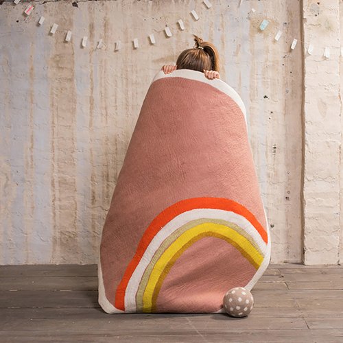 Tapis Indreni arc-en-ciel 120 cm - Naturel/Rose Quartz