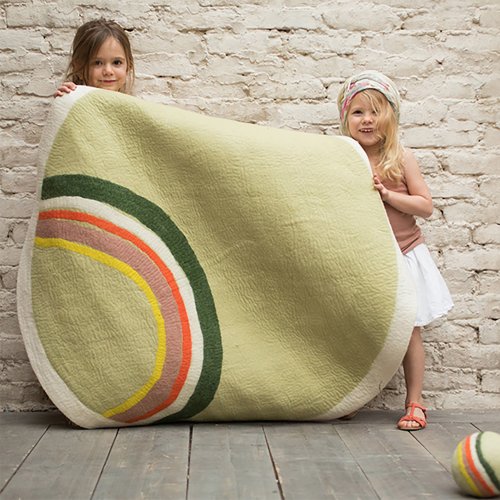 Tapis Indreni arc-en-ciel 120 cm - Naturel/Tilleul